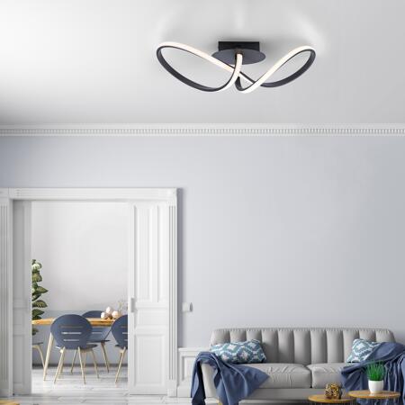 3. Bild von LED-Deckenleuchte 'Maria' schwarz 1050 lm 24,5 x 27 x 61 cm