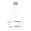 Silberne Pendelleuchte mit zwei LED-Ringen