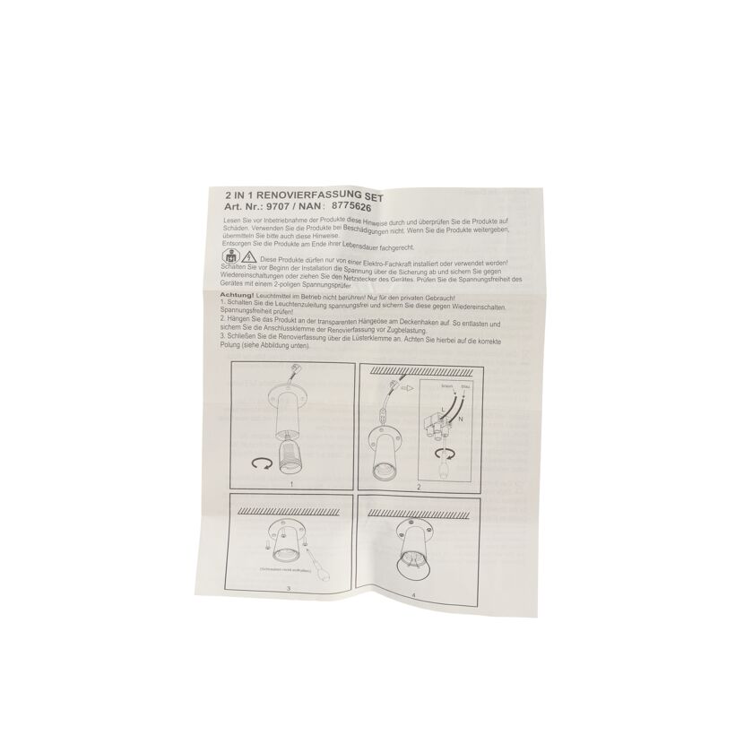 Renovierungsfassung E27 weiß 3er-Set