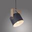 Schwarze Hängelampe mit Holz-Element
