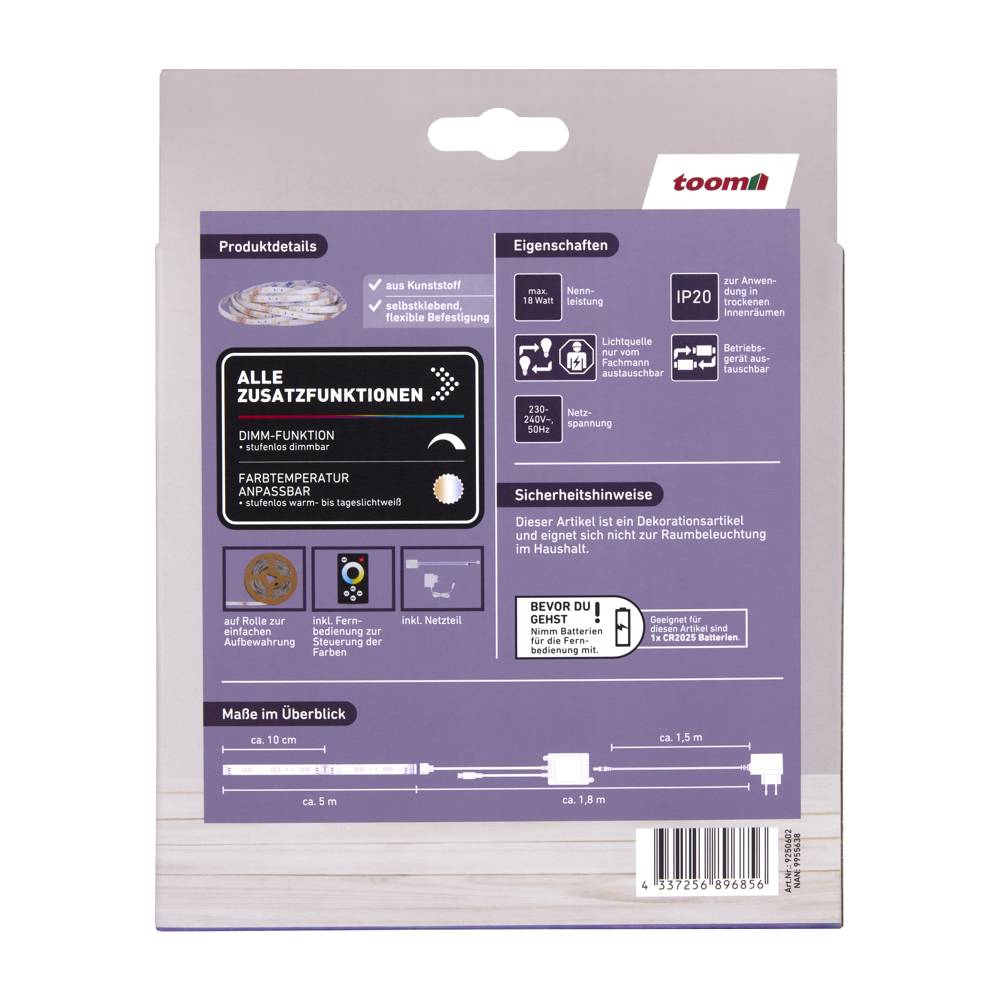 LED-Streifen weiß 5 m
