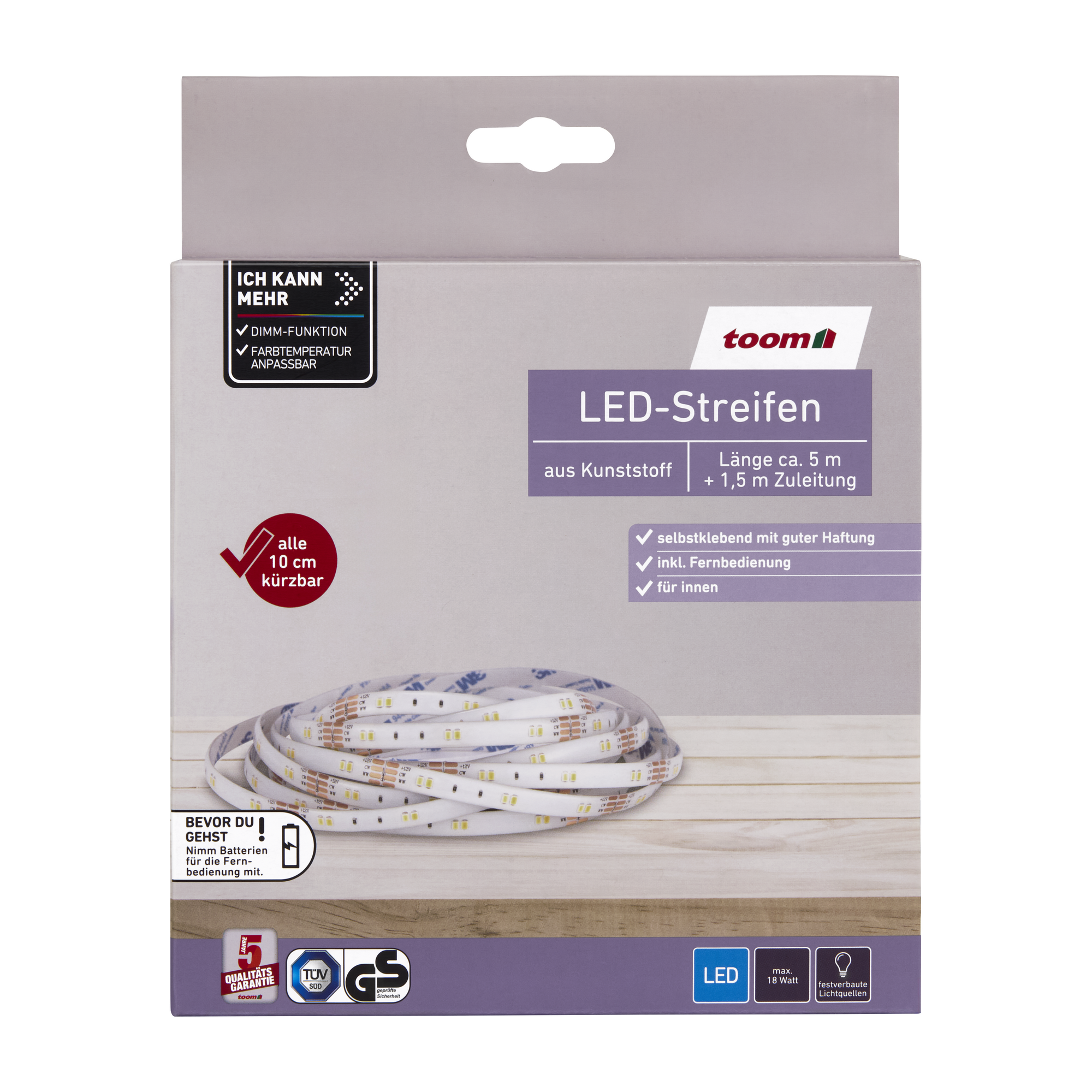LED-Streifen weiß 5 m