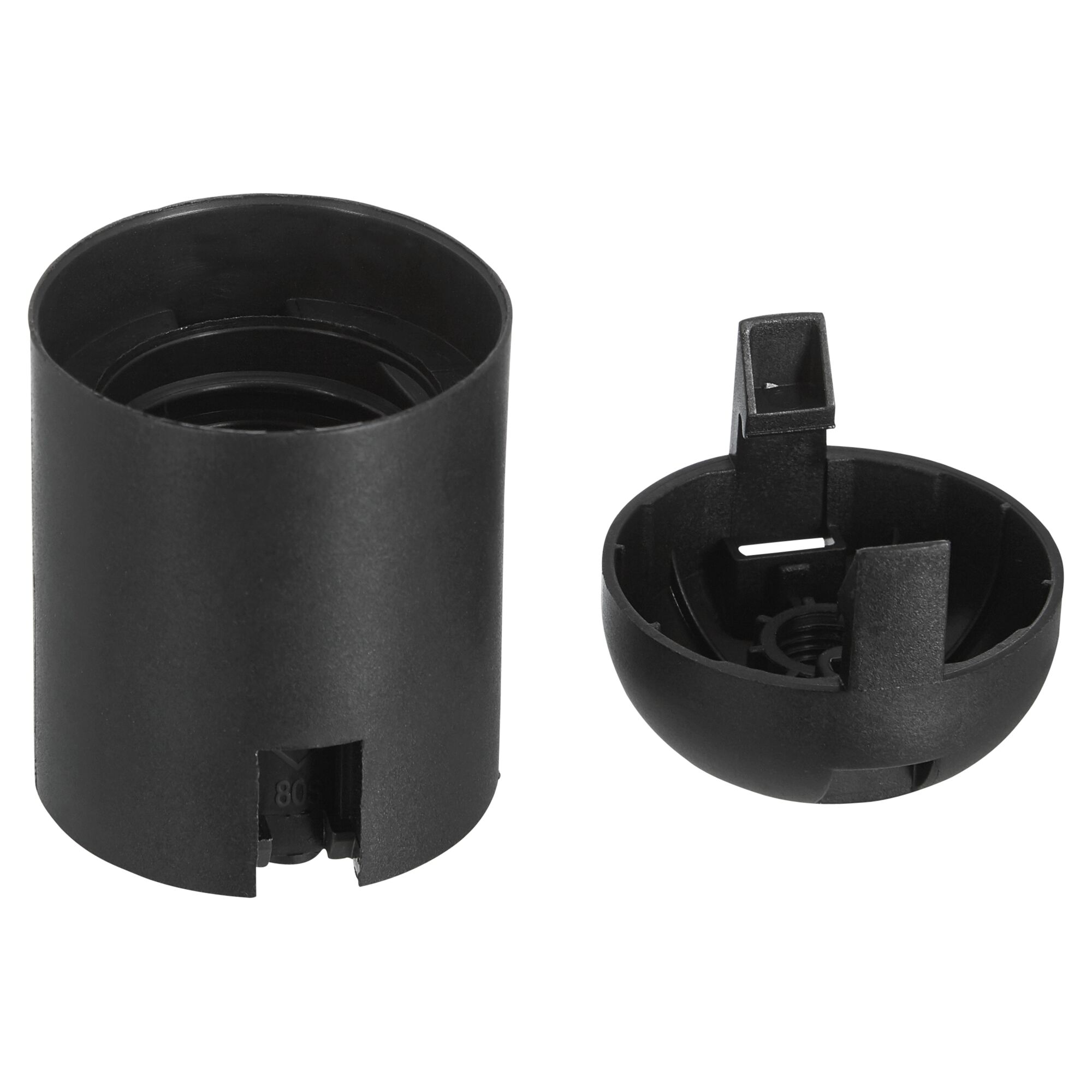 Zwei schwarze E27-Fassungen