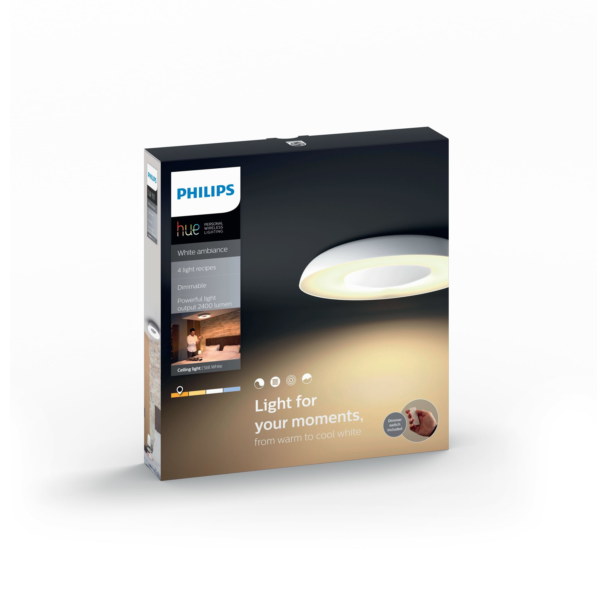 LED-Deckenleuchte 'Hue Still' 2400 lm weiß inkl. Dimmschalter + product picture