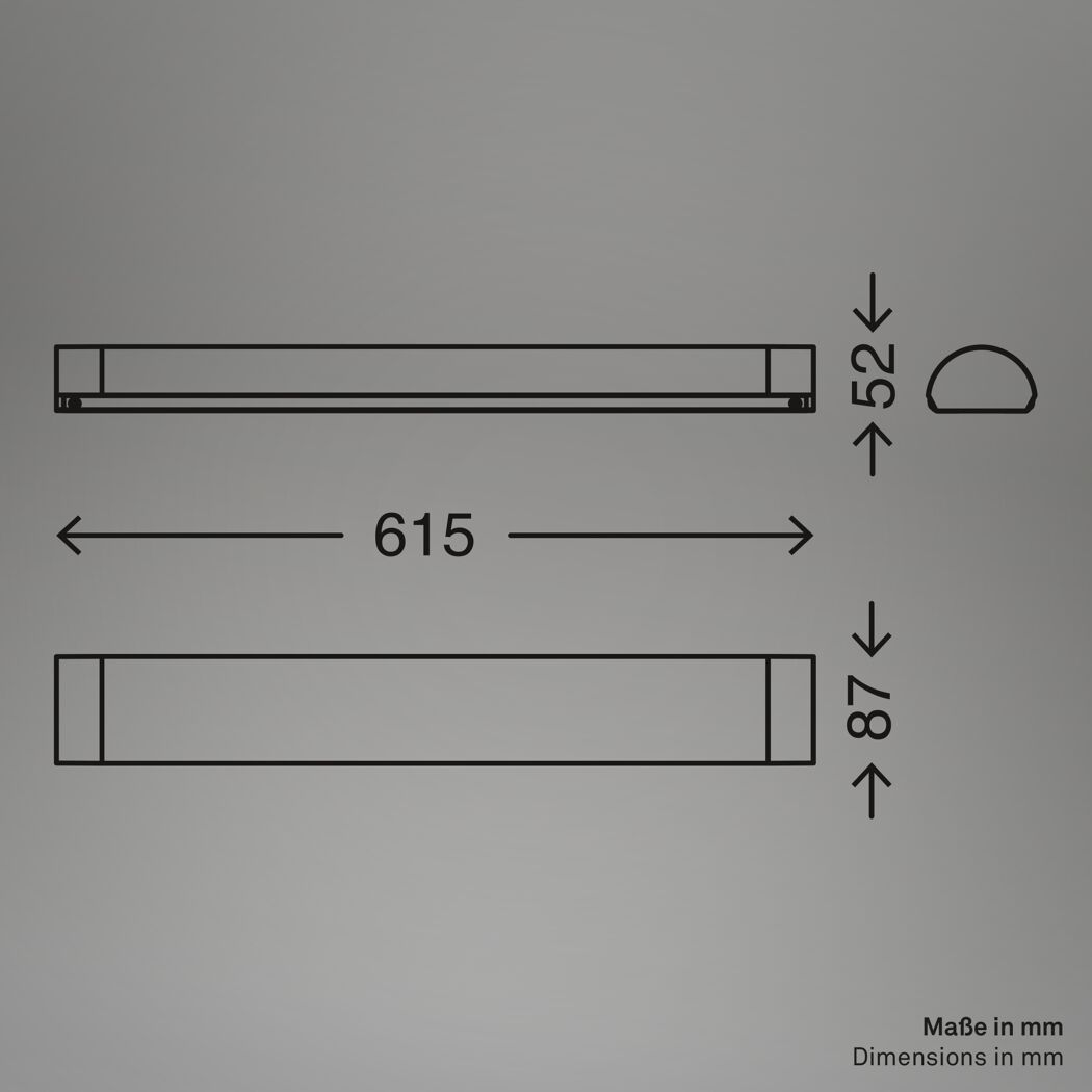 LED-Badwandleuchte 8 W 720 lm neutralweiß 8,7 x 5,2 x 375 cm