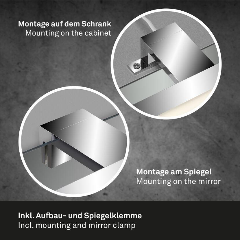 LED Spiegelleuchte - chromfarben - 5W