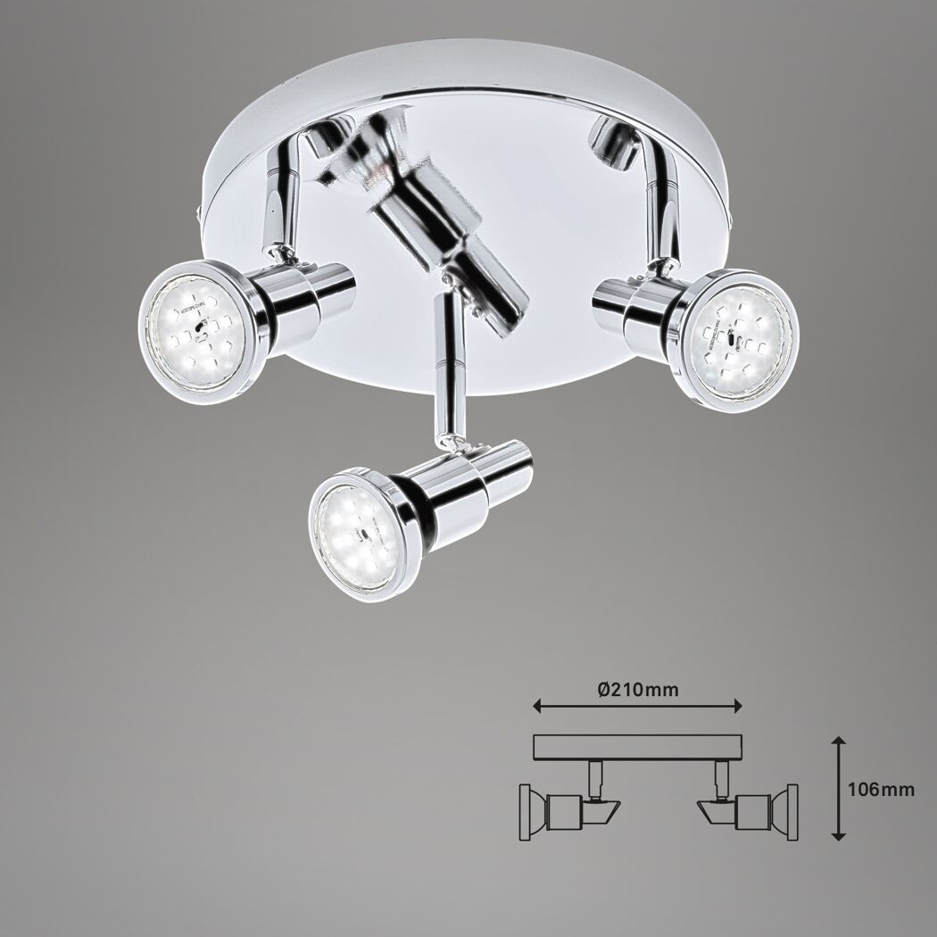 LED-Badspot 3-flammig GU10 4 W 400 lm warmweiß 21 x 10,6 cm