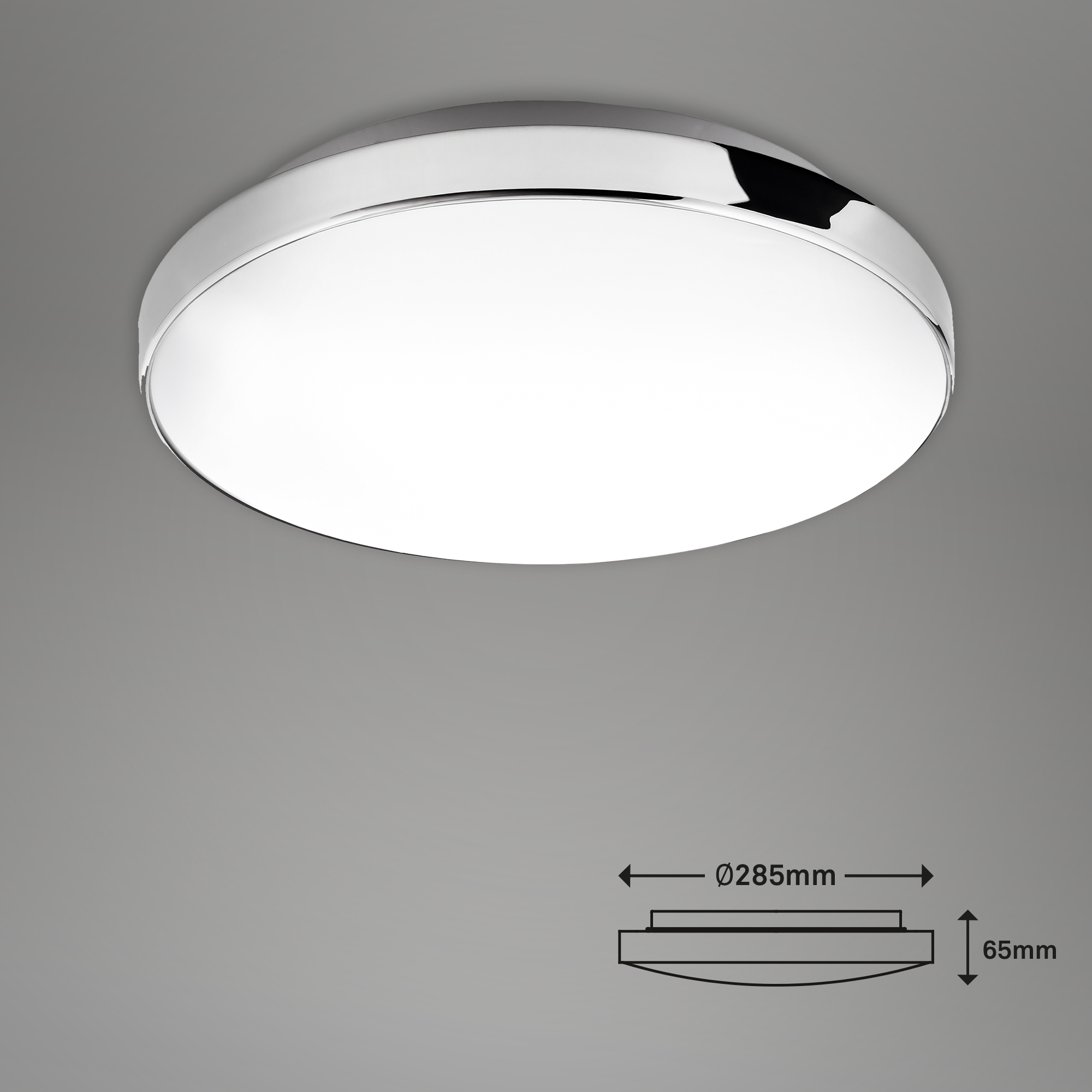 LED Deckenleuchte - weiß-chrom - 13 W 1400 lm