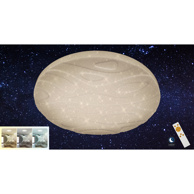 Bild von LED-Deckenleuchte 'Universe' mit Sternendekor, weiß, 6500 lm, Ø 79 cm