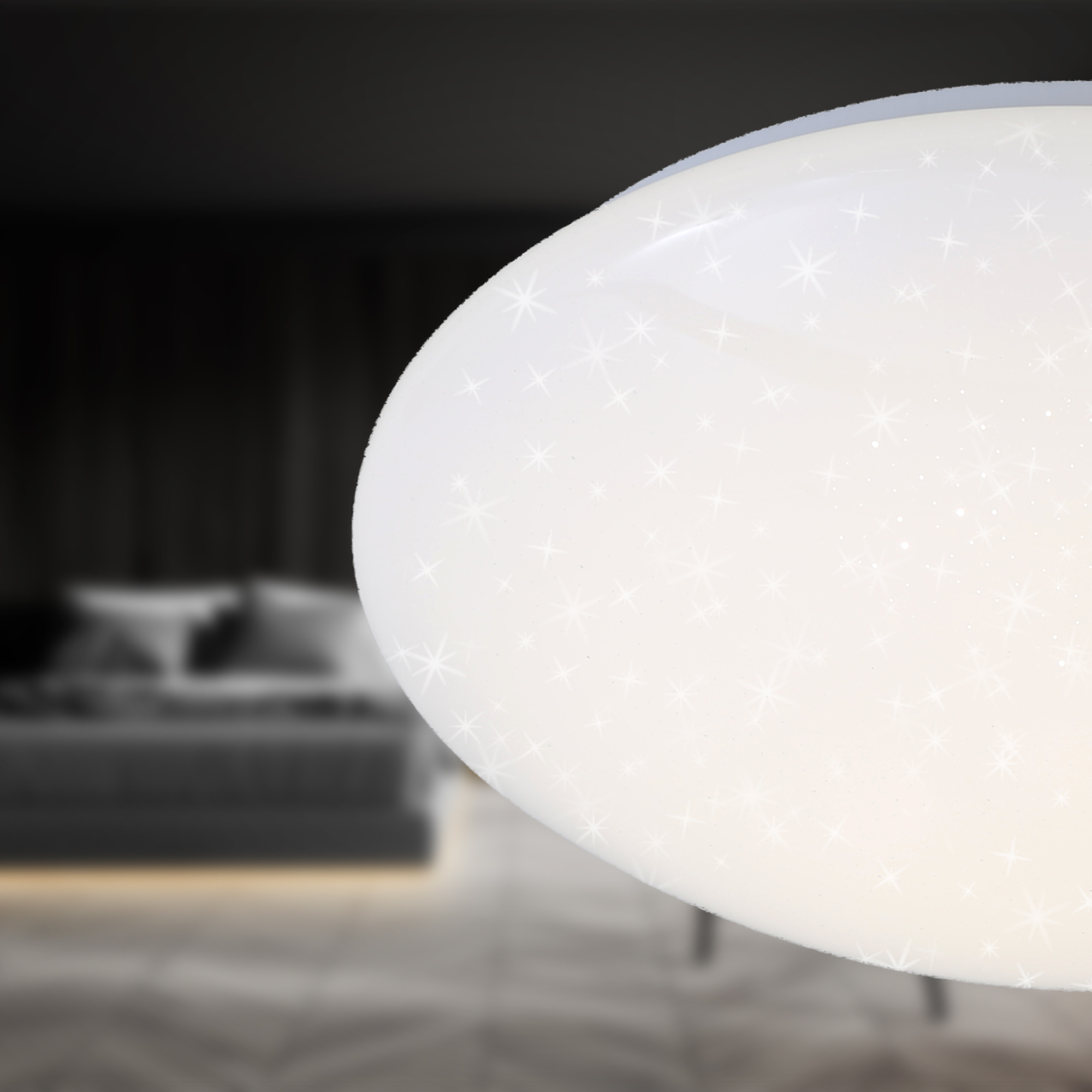 LED-Deckenleuchte 'Vipe' mit Sternendekor, weiß, 1600 lm, Ø 38,9 cm