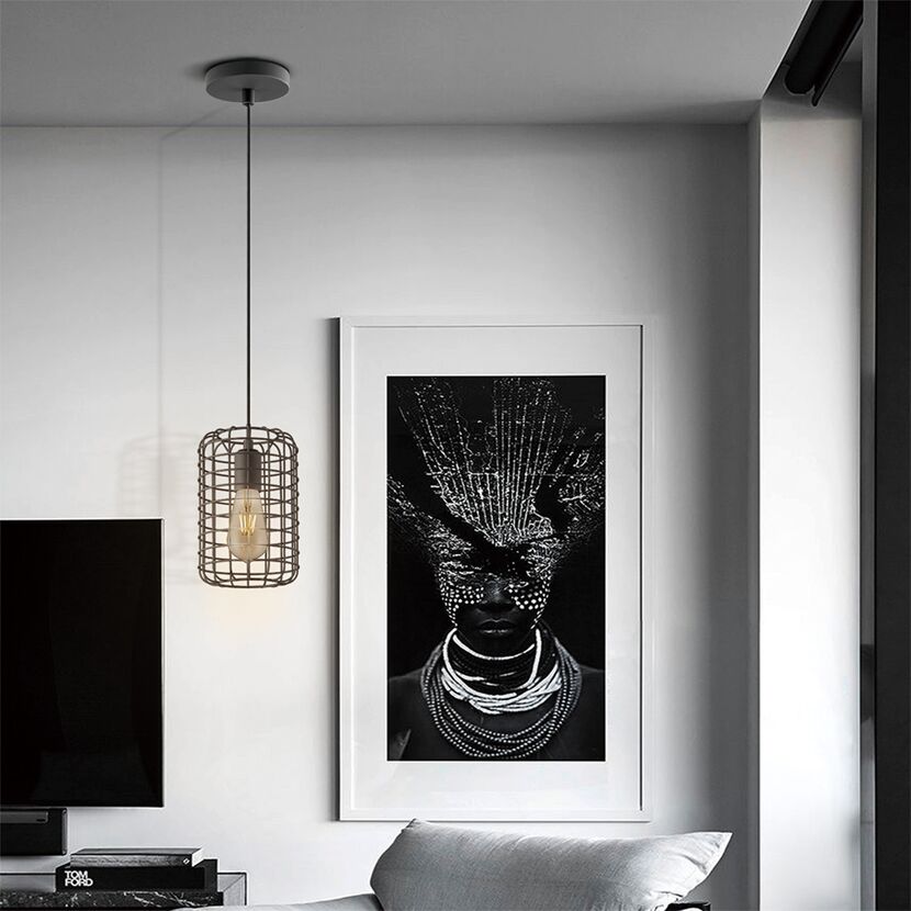 Hängelampe im Tropen-Stil mit LED-Lampe