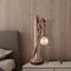 Tischlampe aus Treibholz mit Seil und LED-Lampe
