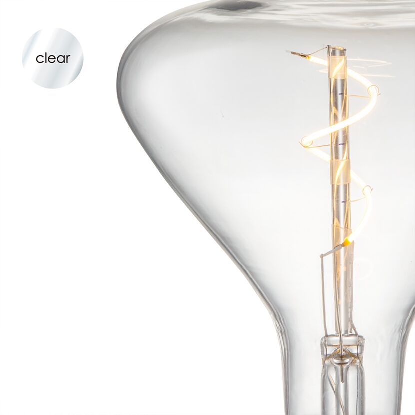 LED-Lampe Flask E27, Klarglas Nahaufnahme