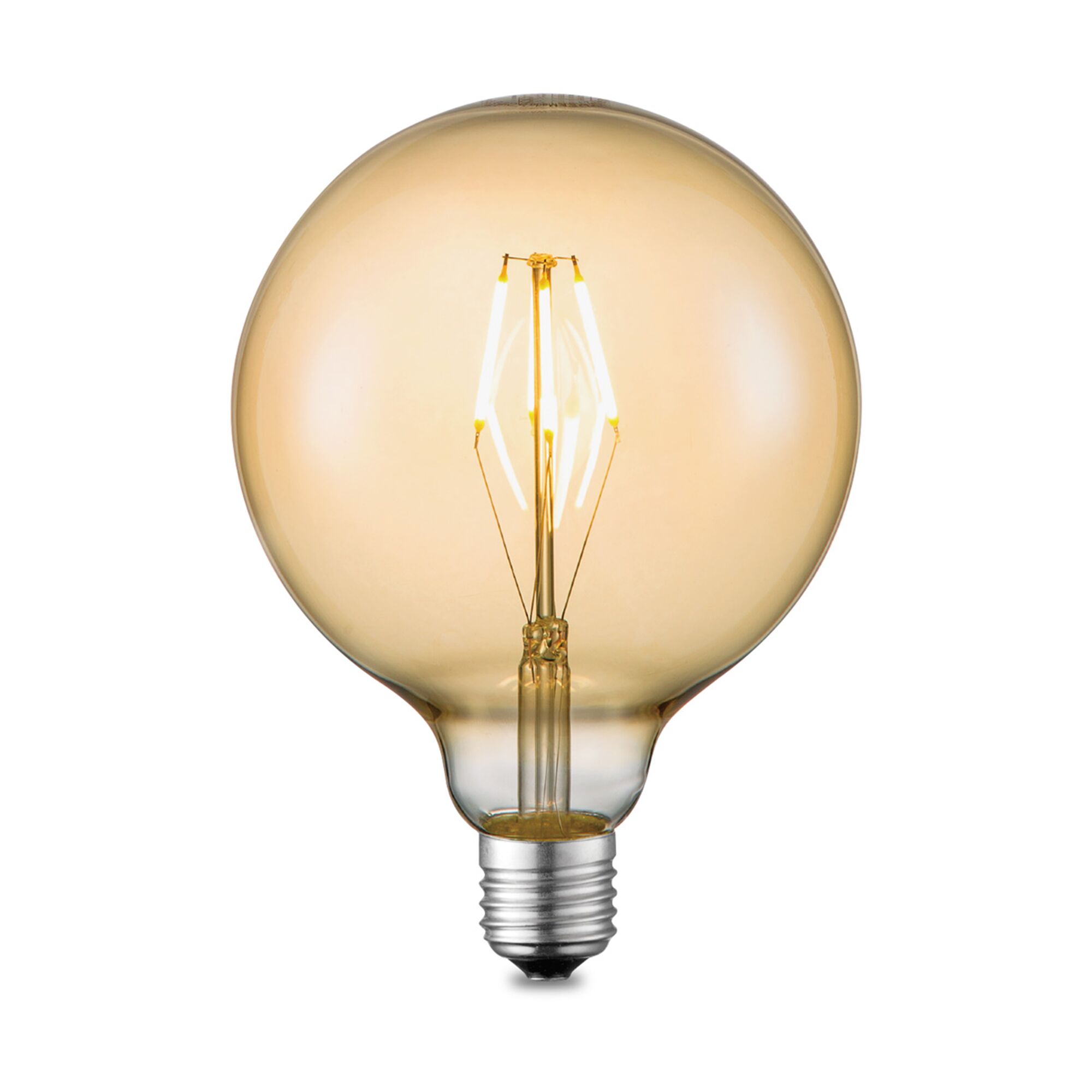 LED-Lampe Globe E27, bernsteinfarben