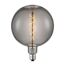 Rauchfarbene LED-Lampe in Kugelform mit Glühdraht.