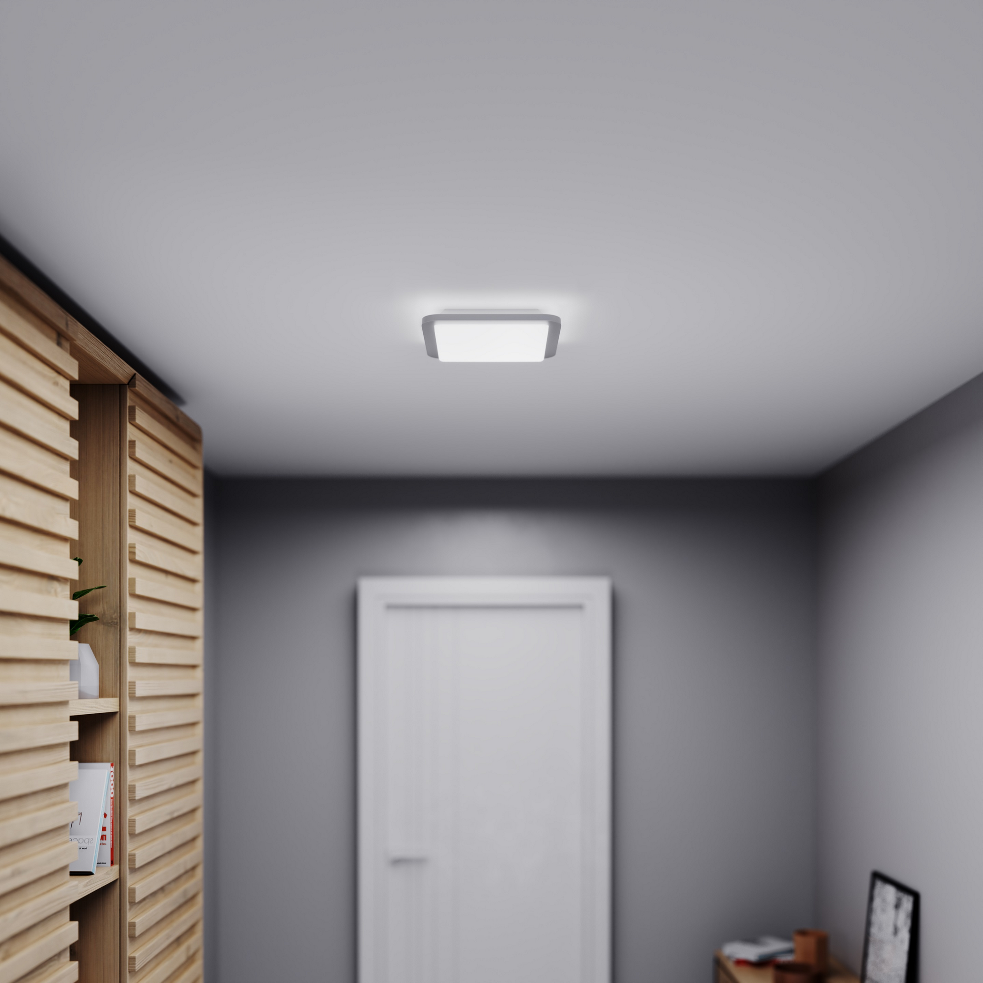 LED-Deckenleuchte 'RS LED D2 S' mit Bewegungsmelder silbern/weiß 30 x 30 cm 8,8 W + product picture