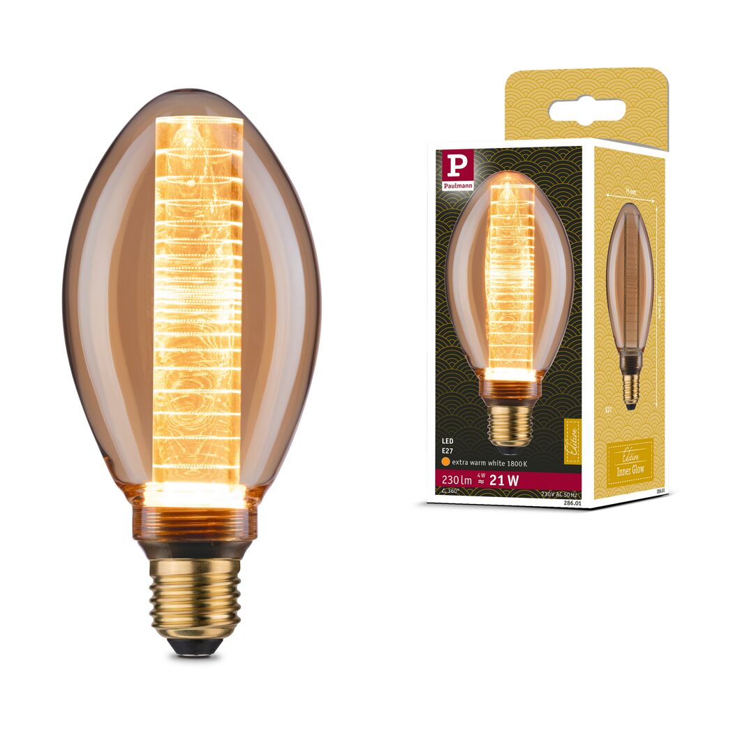 LED-Leuchtmittel 'Inner Glow' Kerze gold E27 4 W 200 lm warmweiß