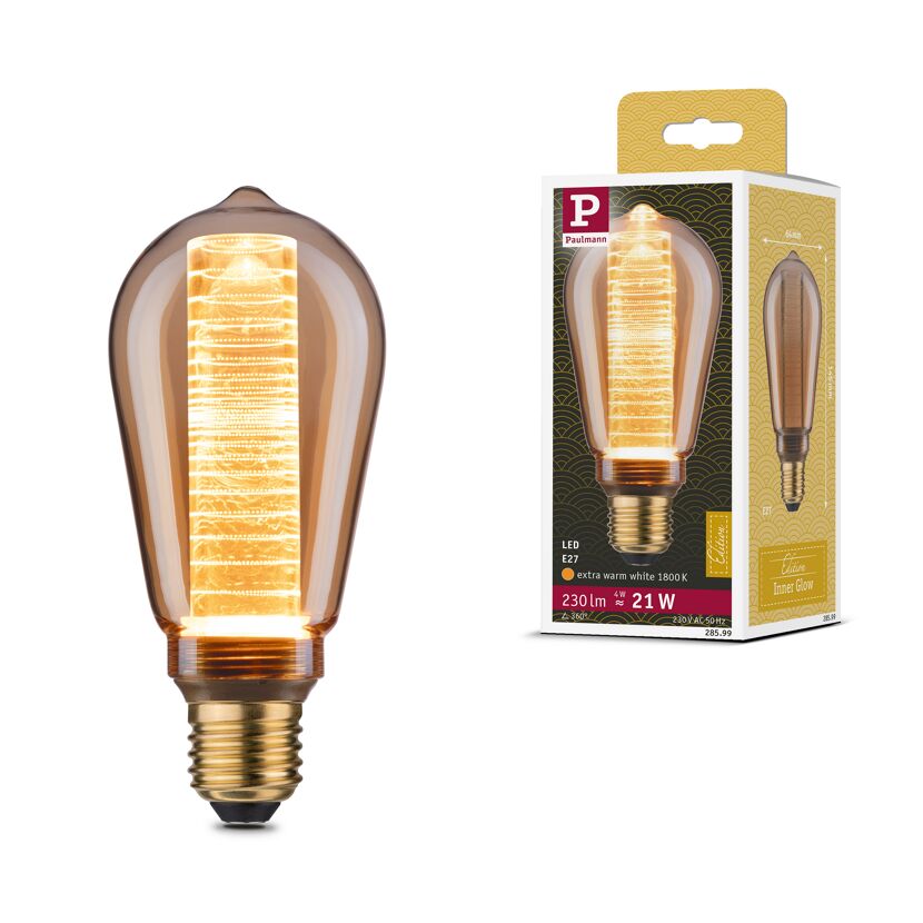 LED-Kolbenlampe ST64 'Inner Glow Ring' E27 4 W (21 W), 200 lm warmgold