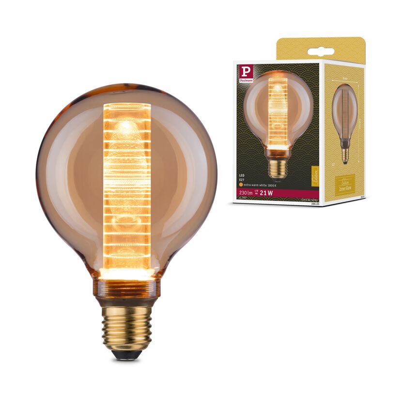 LED-Globe G95 'Inner Glow Spirale' E27 4 W (21 W), 200 lm warmgold