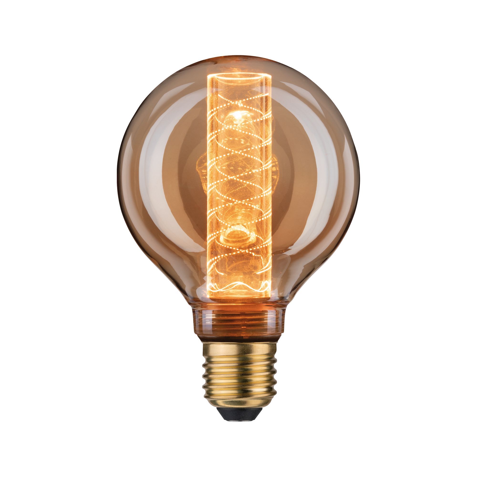 LED G95 Kolbenlampe Spiral gold, E27