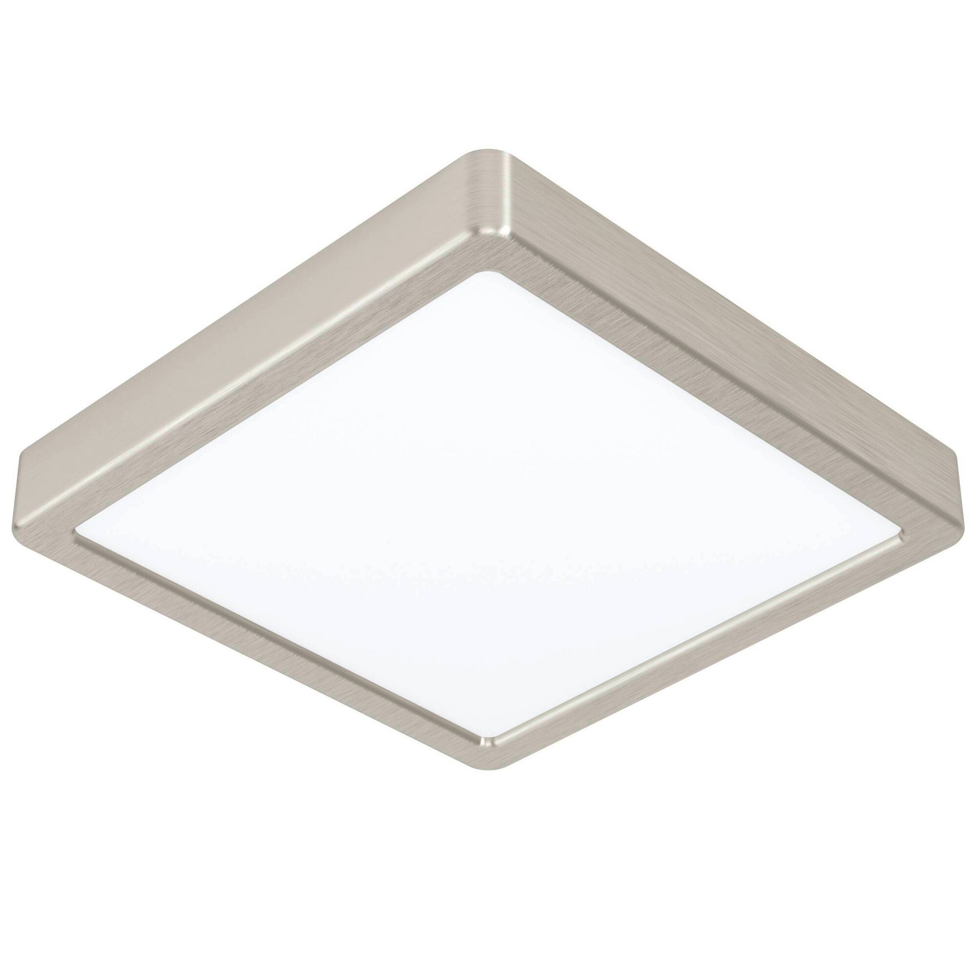 Quadratische LED-Deckenleuchte Fueva 5, Nickel