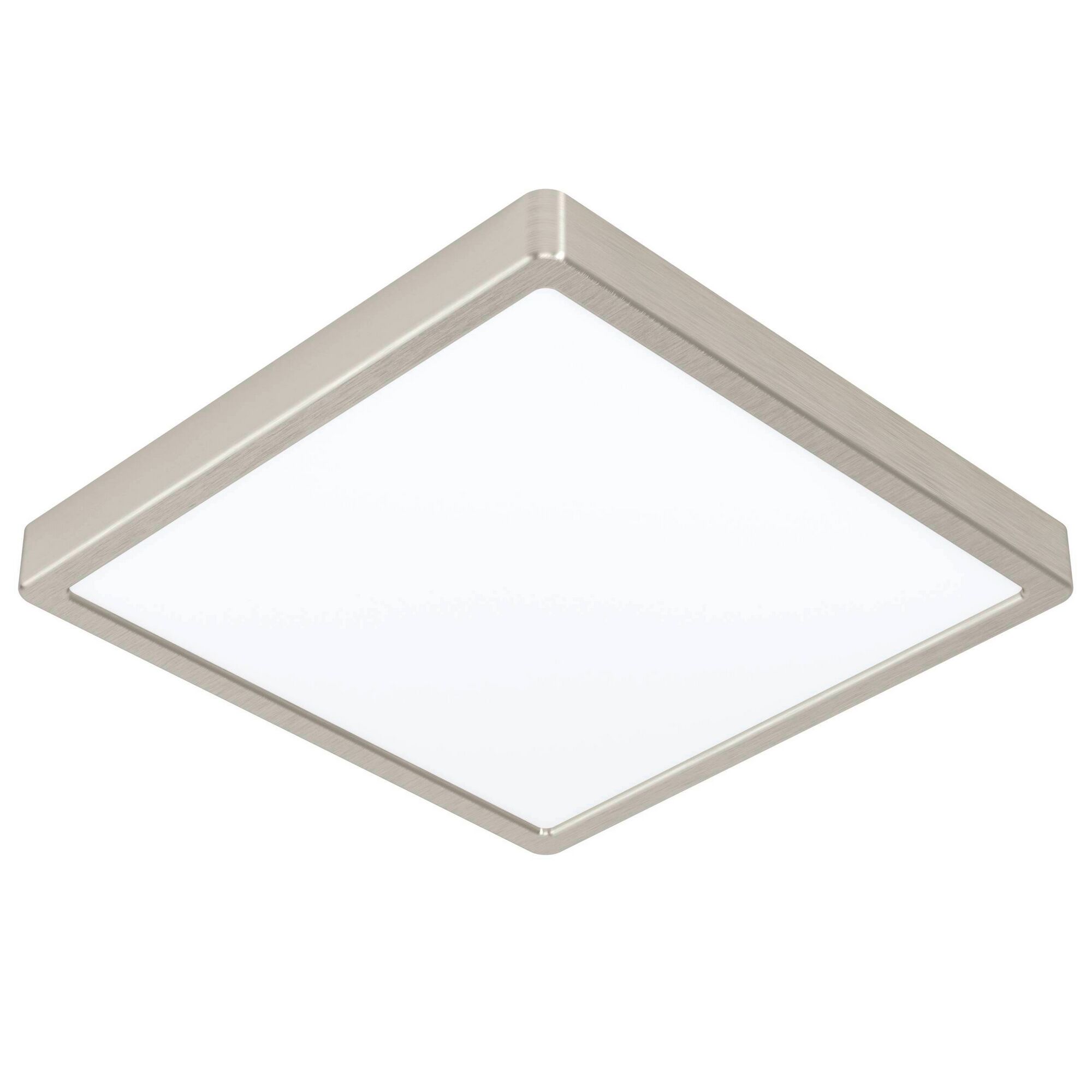 Quadratische LED-Deckenleuchte Fueva 5, Nickel
