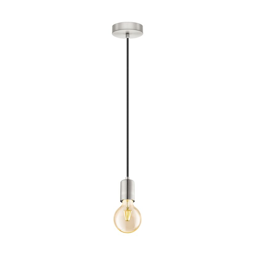 Nickel-matte Pendelleuchte mit Glühbirne