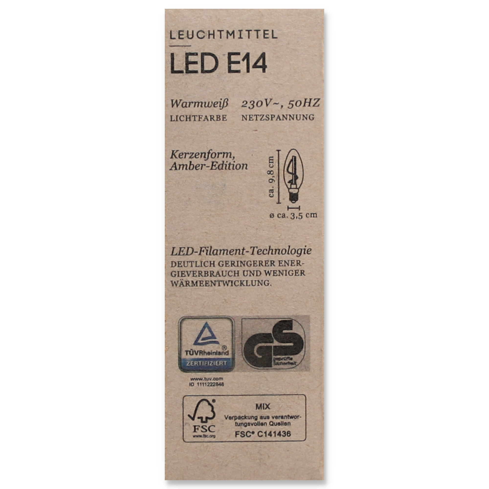 Stiltalent® by toom LED-Leuchtmittel Kerze 'Amber' E14 2 W 100 lm + product picture
