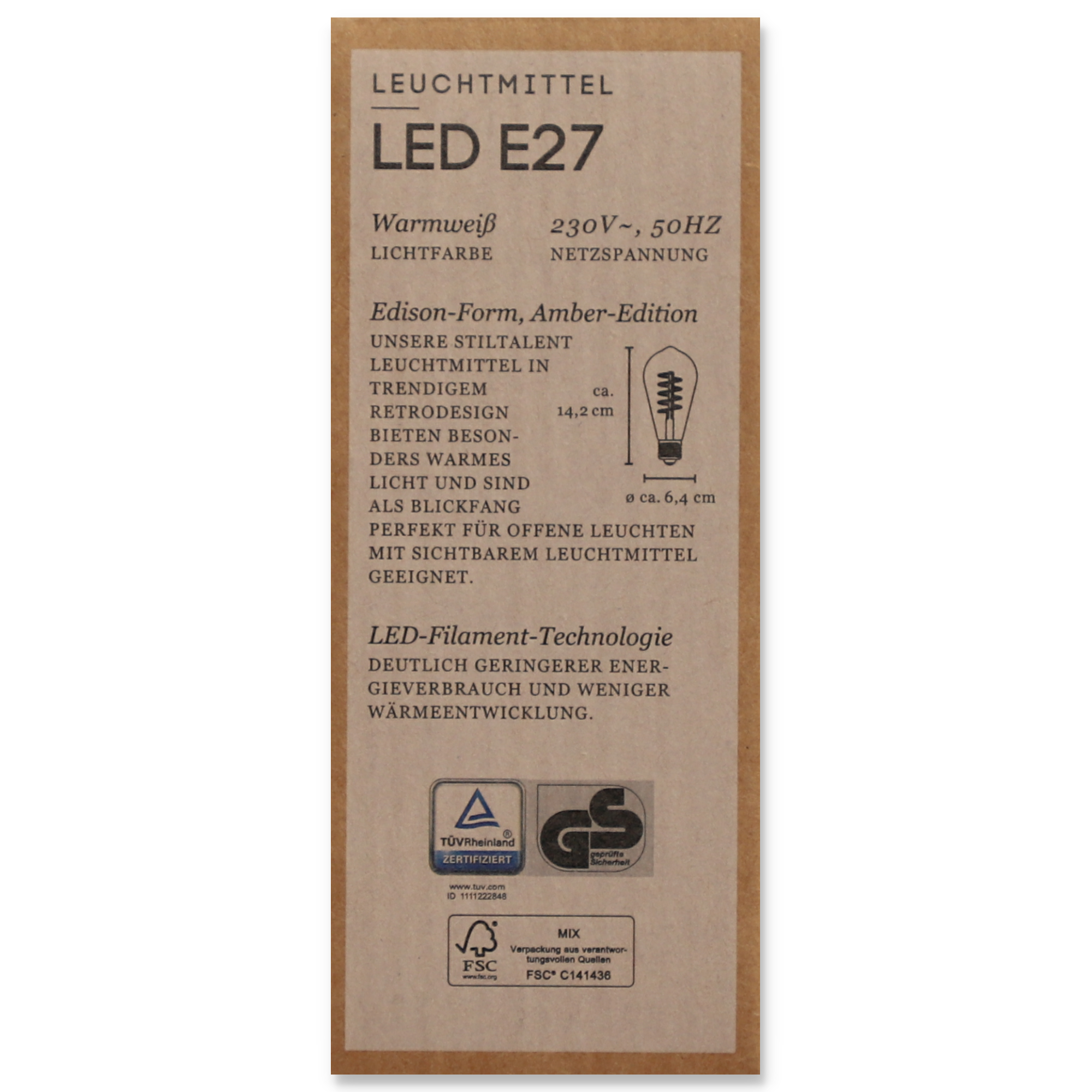Stiltalent® by toom LED-Leuchtmittel Kolben 'Amber' E27 2 W 100 lm + product picture