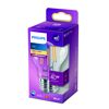 Philips LED-Leuchtmittel Standardform klar E27 in Verpackung.