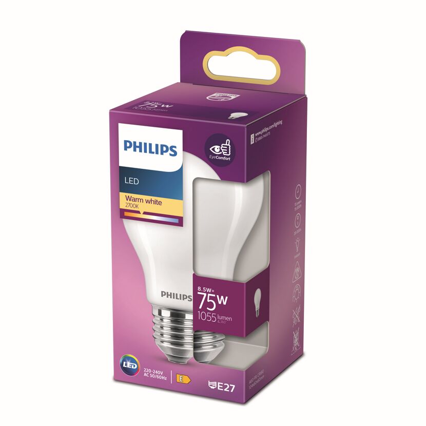 LED Lampe 8,5 W E27 warmweiß 1055 lm matt