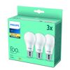 Philips LED-Leuchtmittelset Standardform matt E27, 3 Stück.