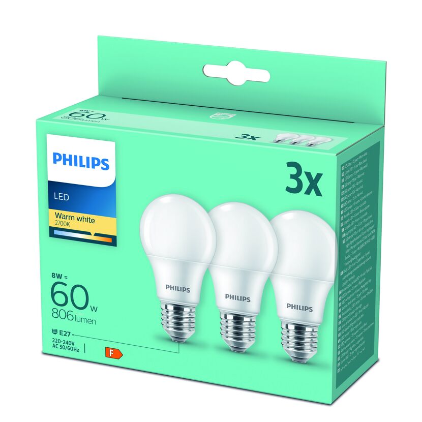 LED-Lampe E27 8W 806 lm 3 Stück