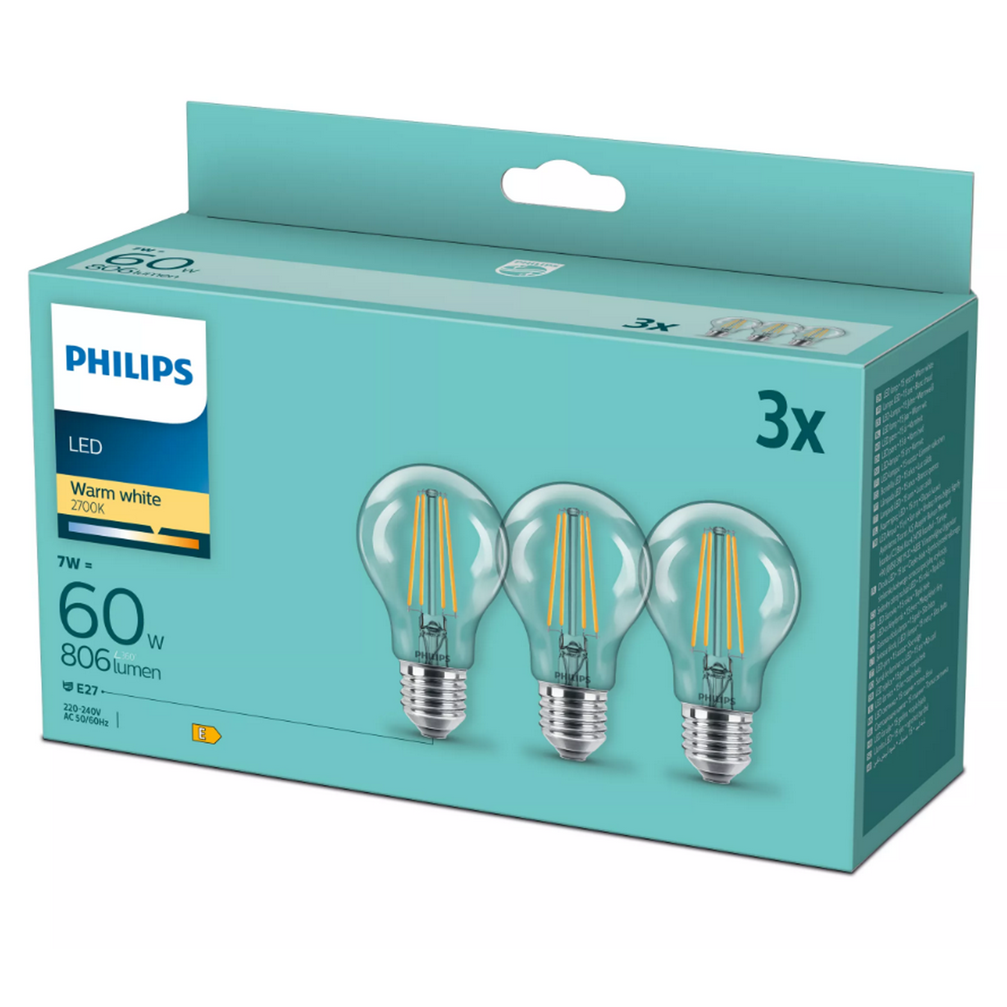 LED-Lampe E27 7 W 806 lm 3 Stück