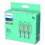 LED Lampe Kerzenform 4,3 W E14 warmweiß 470 lm Dreierpack
