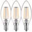 LED-Leuchtmittelset Kerze klar E14 4,3 W 470 lm warmweiß 3 Stück