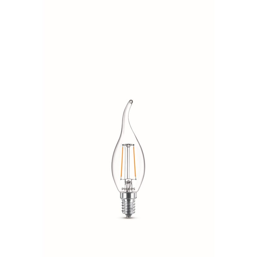 Klares Philips LED-Kerzenleuchtmittel mit E14 Sockel