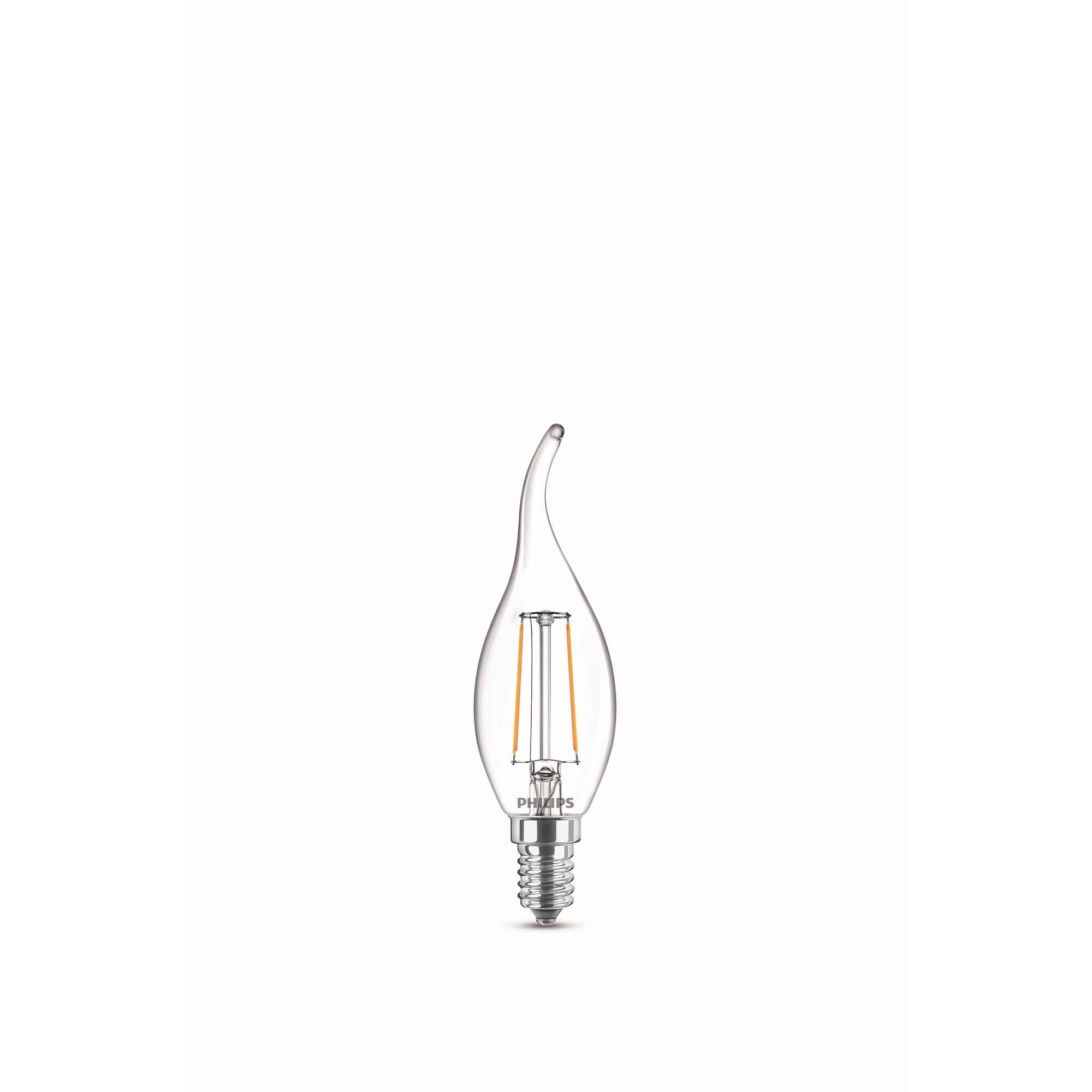 Klares Philips LED-Kerzenleuchtmittel mit E14 Sockel