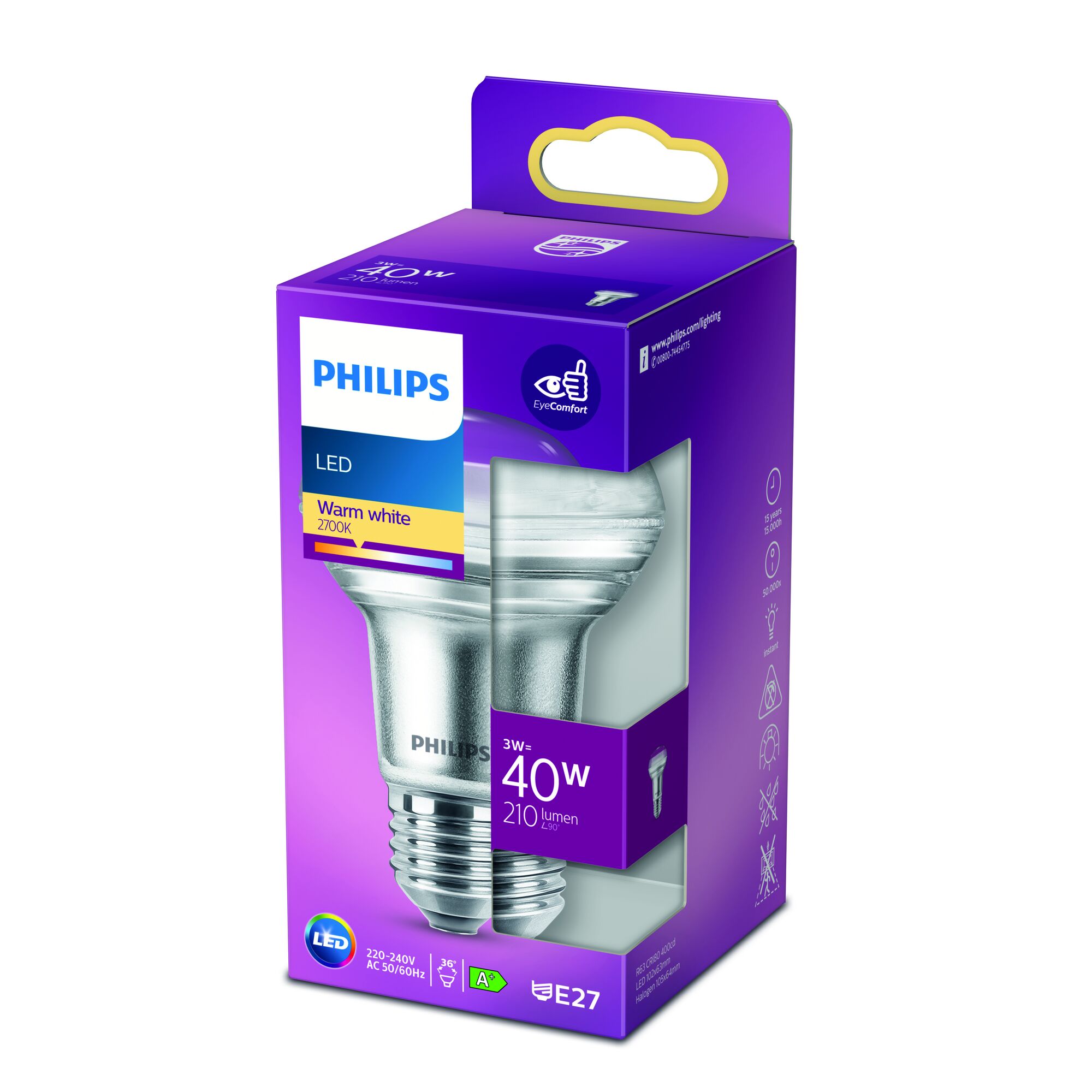 Philips LED-Reflektorlampe in Verpackung