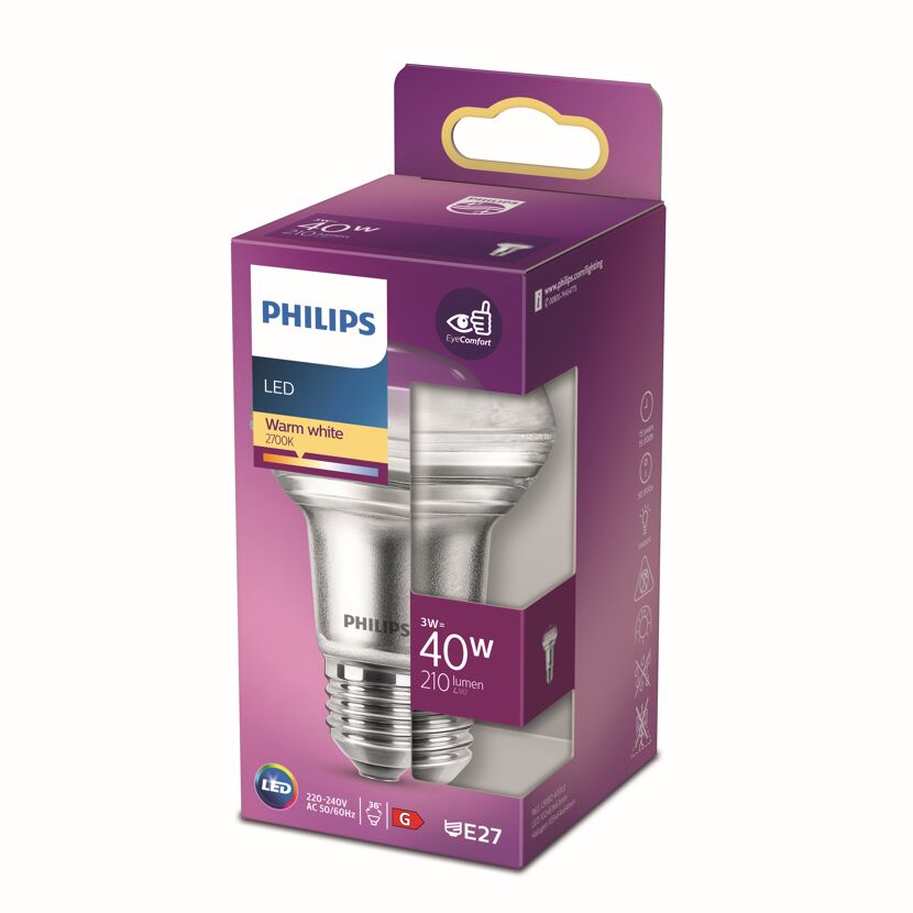 LED classic 3 W E27 R63 warmweiß