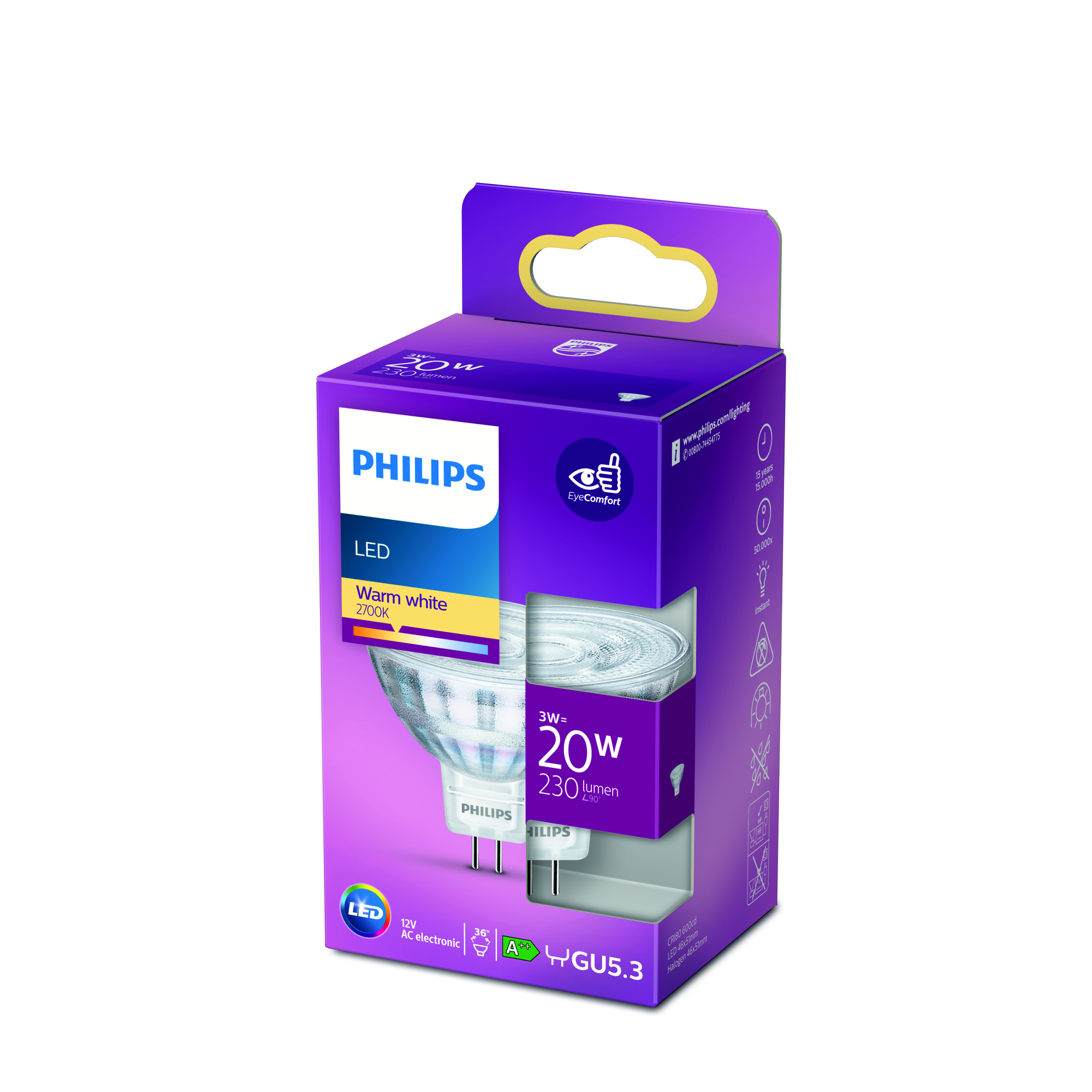 LED Reflektor 3 W GU5.3 warmweiß 230 lm