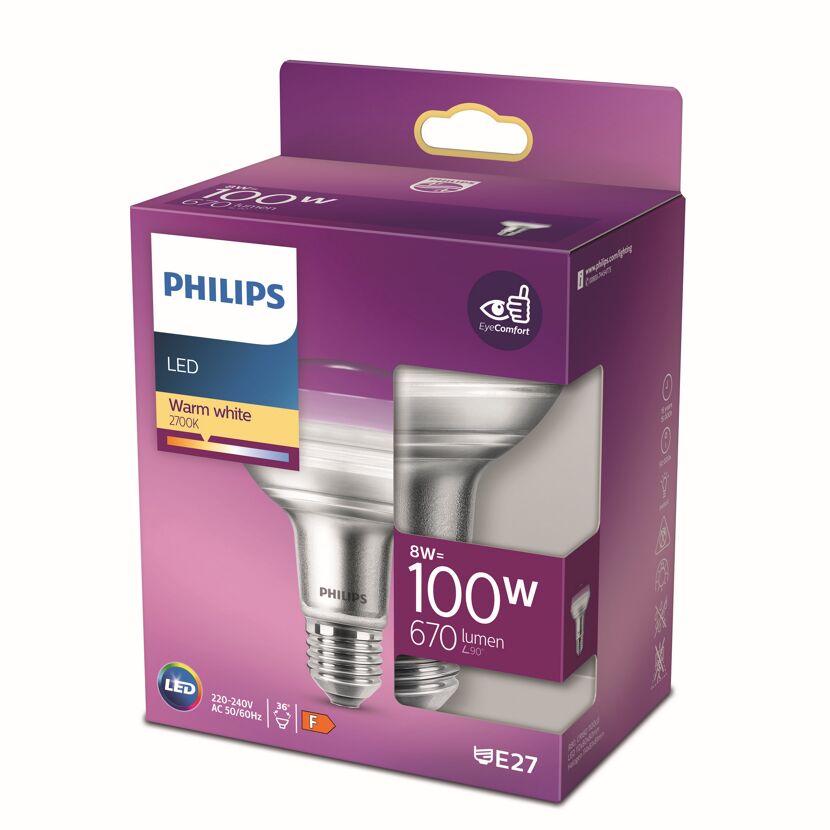 LED Reflektor 8 W E27 R80 warmweiß 670 lm