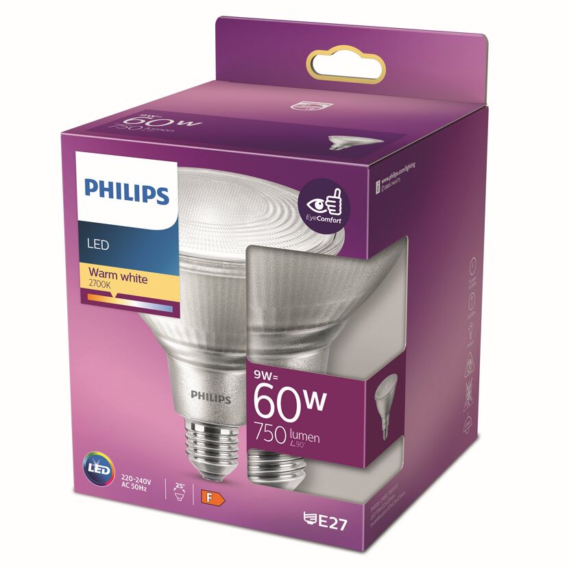 LED-Leuchtmittel Reflektor klar E27 9 W 750 lm warmweiß