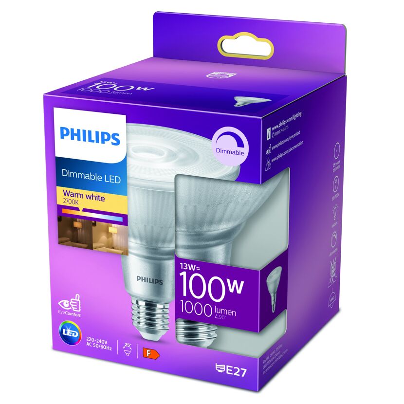 LED-Leuchtmittel dimmbar Reflektor klar E27 13 W 1000 lm warmweiß