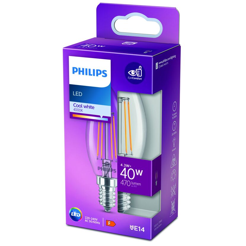 LED Lampe 4,3 W E14 kaltweiß 470 lm
