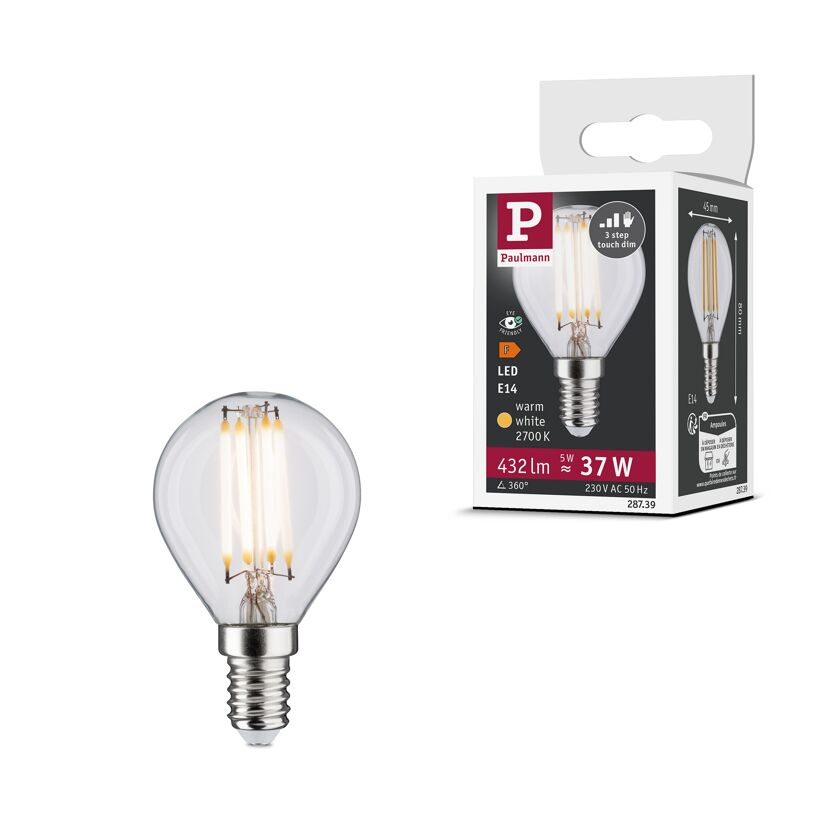 LED-Tropfenlampe E14  5W (37W) 432 lm touch-dim warmweiß