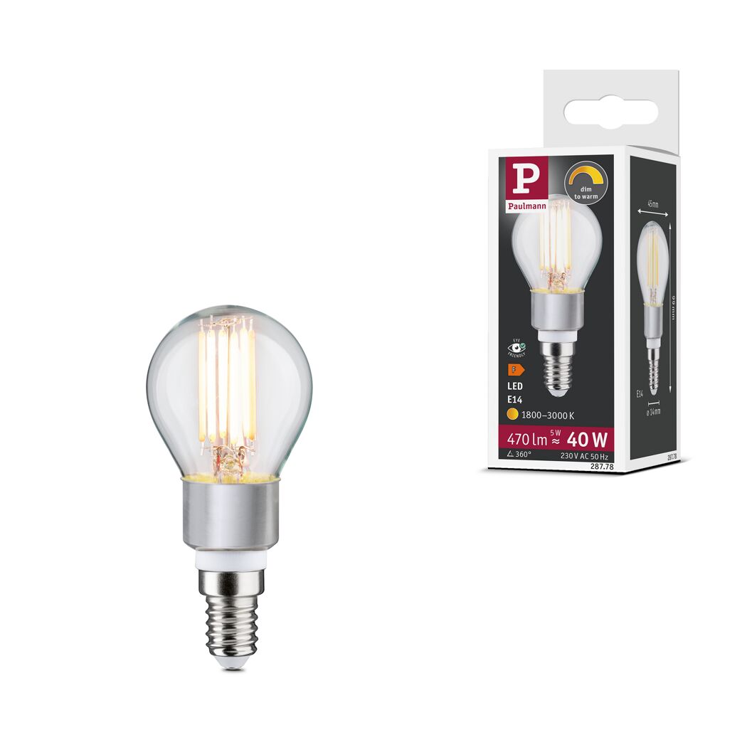 LED-Leuchtmittel dimmbar Tropfen E14 5 W 470 lm warmweiß