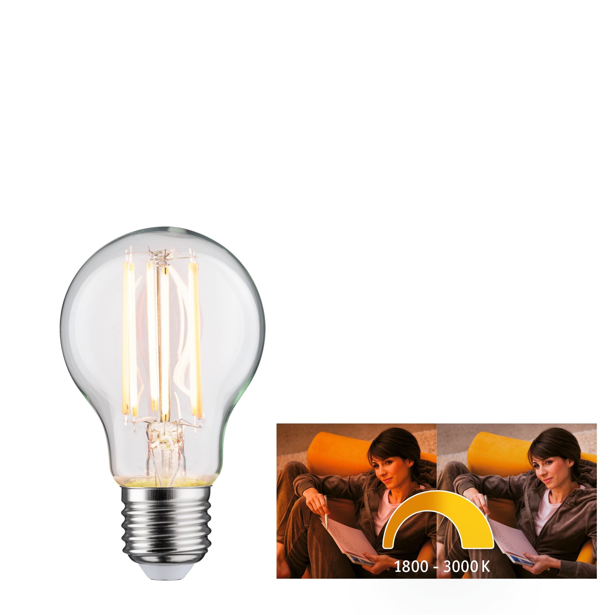 LED-Lampe E27 7W (60W) 806 lm goldlicht/warmweiß klar + product picture