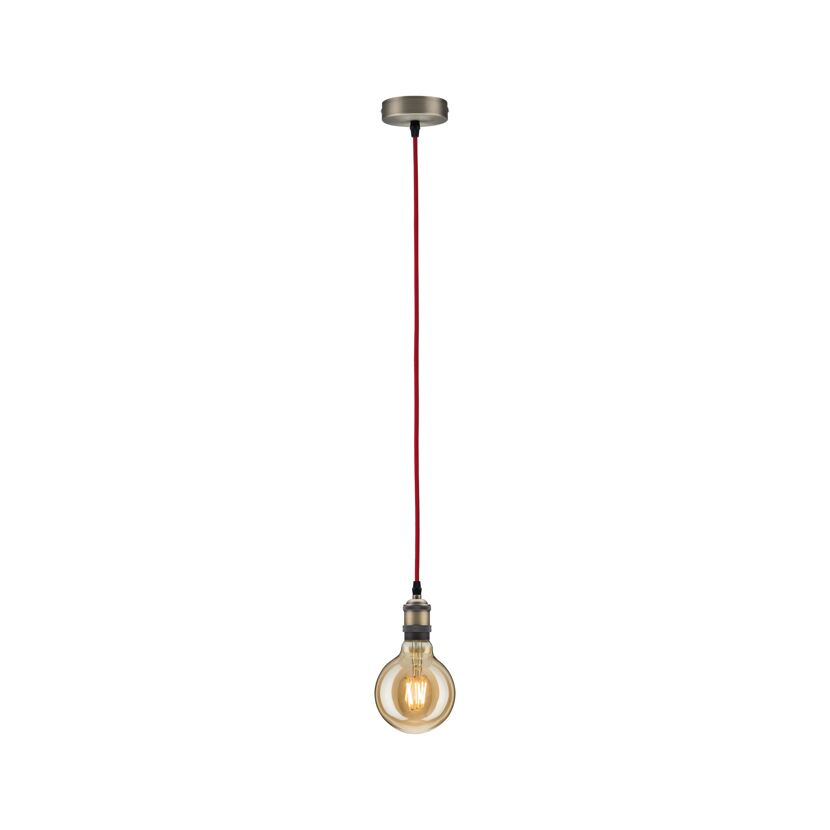 Pendelleuchte 'Eldar' E27 1 x 20W rot-brüniert Metall