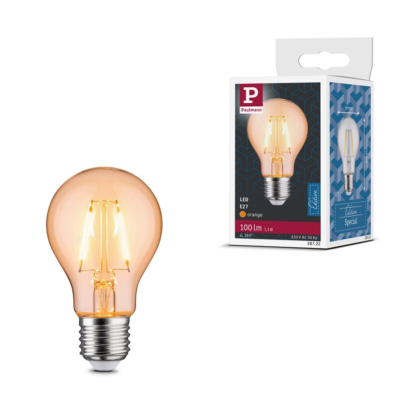 LED-Lampe E27 1,1W 100 lm orange klar